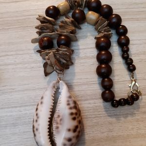 Shell Bead Necklace and Earring Set